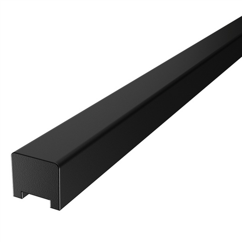 Frameless shower aluminium Square water bar, floor seal - Black Anodised