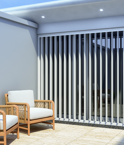 MOVE™ Aluminium Operable Outdoor Vertical Shutters, Choose size and colour.