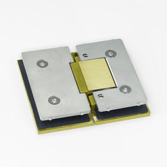 Forge Frameless Shower Hinge Heavy Duty Adjustable Glass to Glass 180 Degrees - NERO Brushed Gold