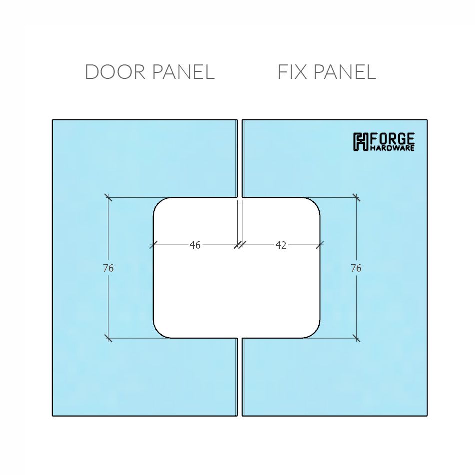 Forge Frameless Shower Hinge Heavy Duty Adjustable Glass to Glass 180 Degrees - NERO Brushed Gold