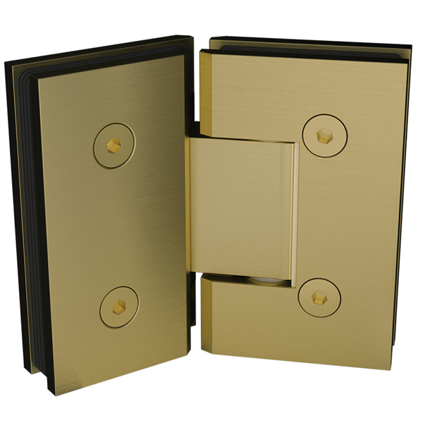 135 Degrees Frameless Shower Screen Glass to Glass Hinge - Brushed Brass / Satin gold