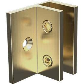 Offset Wall Bracket for Frameless Glass Shower Screens - Brushed Brass / Satin Gold