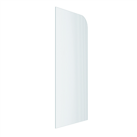 Fluted Glass Shower Screen Fixed Panels - Walk-in shower panel with radius corner, Ultra-clear narrow reed glass