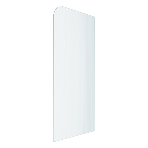 Fluted Glass Shower Screen Fixed Panels - Walk-in shower panel with radius corner, Ultra-clear narrow reed glass