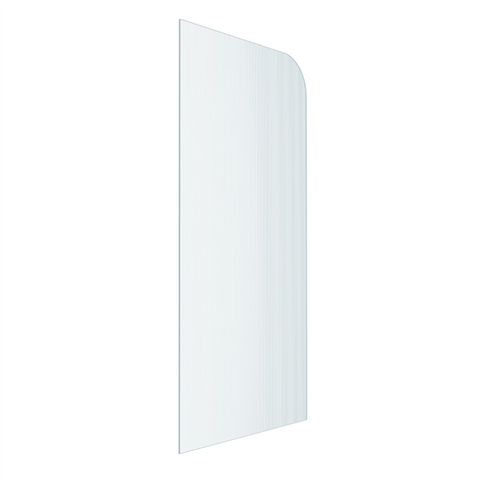 Fluted Glass Shower Screen Fixed Panels - Walk-in shower panel with radius corner, Ultra-clear narrow reed glass