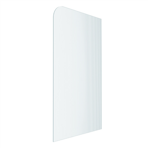 Fluted Glass Shower Screen Fixed Panels - Walk-in shower panel with radius corner, Ultra-clear narrow reed glass