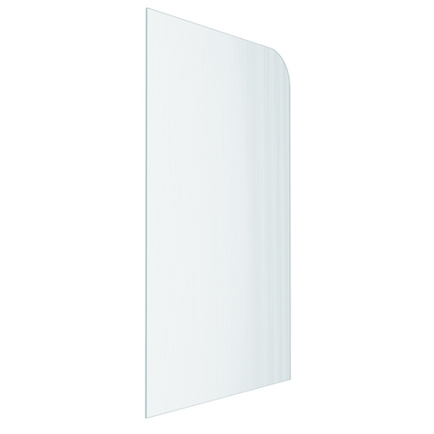 Fluted Glass Shower Screen Fixed Panels - Walk-in shower panel with radius corner, Ultra-clear narrow reed glass