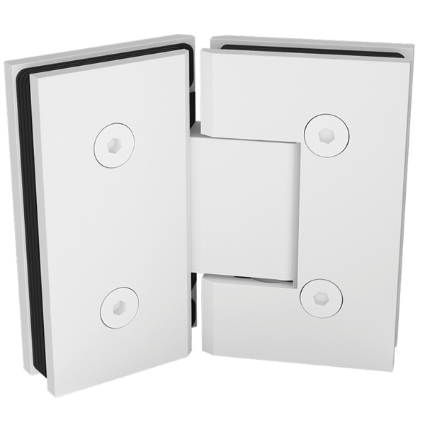 135 Degrees Frameless Shower Screen Glass to Glass Hinge - Matt White
