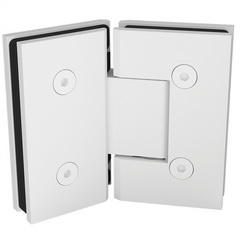 135 Degrees Frameless Shower Screen Glass to Glass Hinge - Matt White