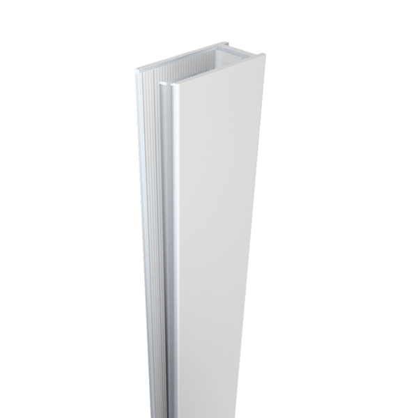 EXTENDED U channel aluminium - Matt White, Deep Shower Screen Wall Channel