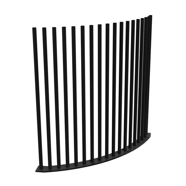 PIK CURVE Panel V2 - 1000Wx1280H - Black Blade Picket ,Curved Pool Fence Panel