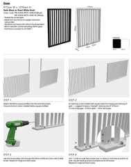 PIK Gate - 975Wx1200H - White Blade Picket Pool Gate