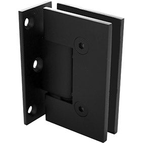 Offset wall to glass frameless shower screen hinge - Matt Black