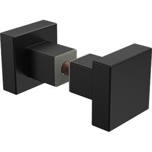 Square recessed knob for shower door - Matt Black