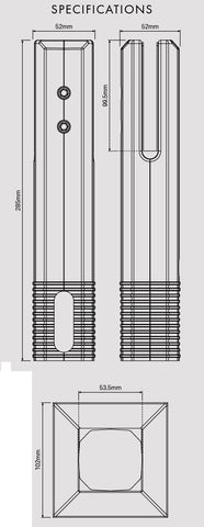 Composite Glass Pool Fence Spigot, No earthing required! Made from Polystainless, Australian Standards Compliant