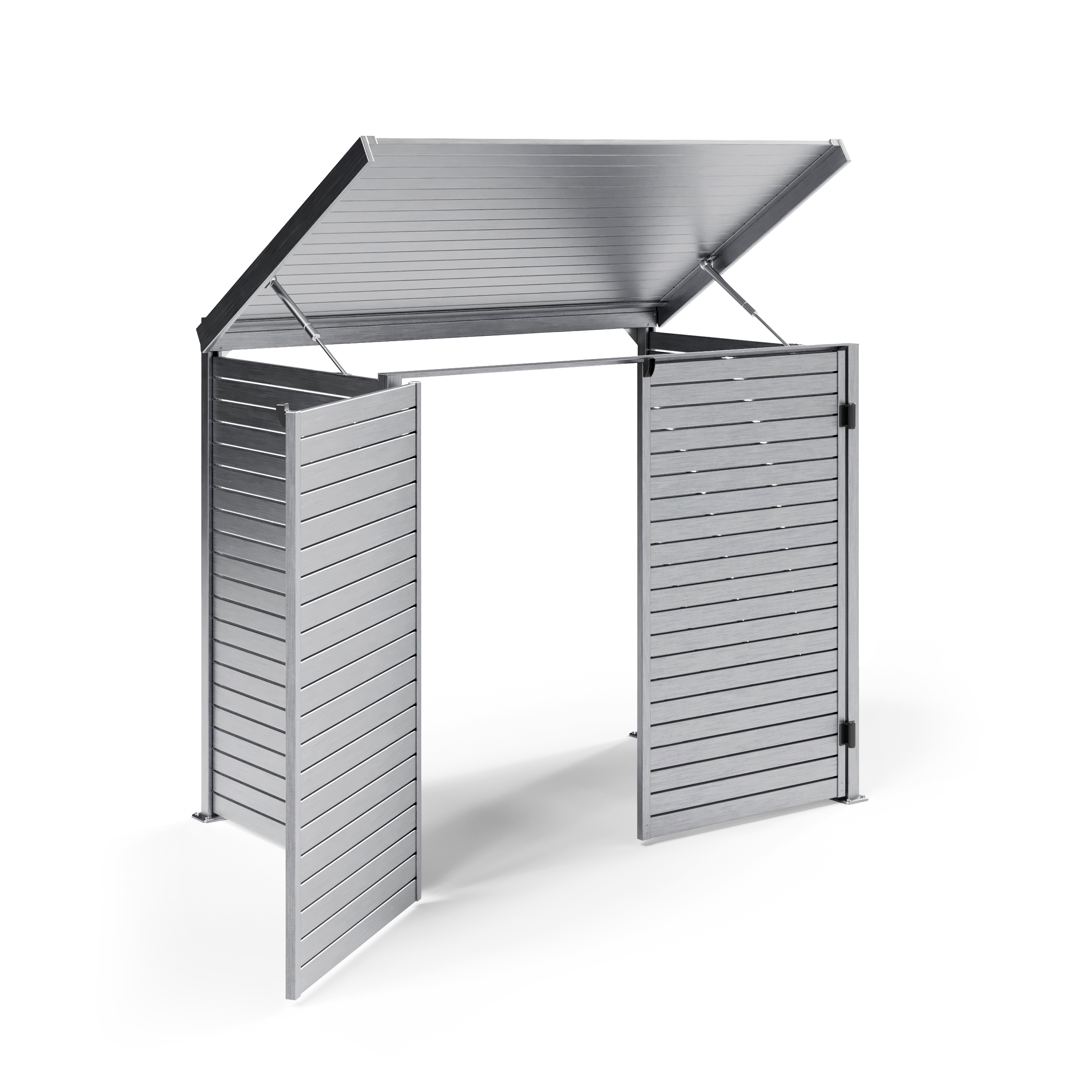 Pool Pump Storage, Aluminium Slat Storage Closure, Bin Storage in Mill with Open Back Panel