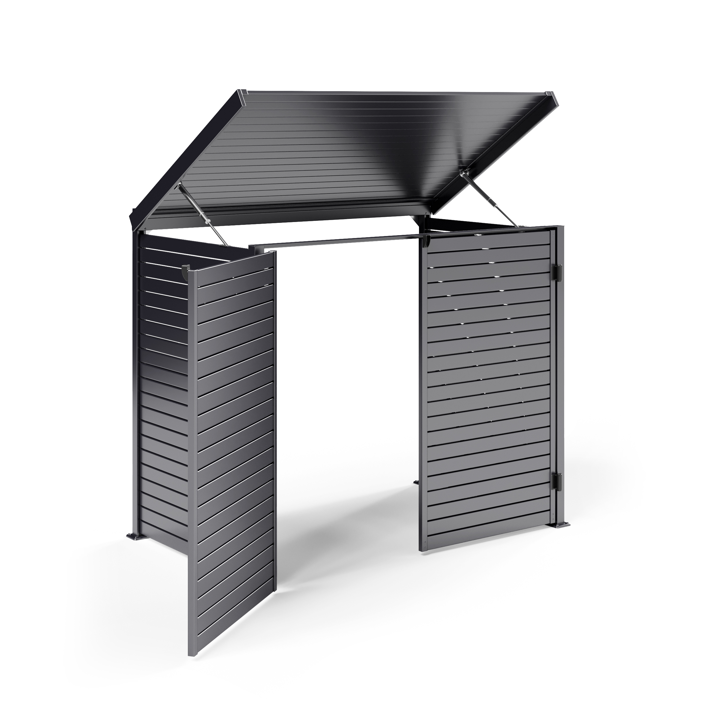 Pool Pump Storage, Aluminium Slat Storage Closure, Bin Storage in Monument with Open Back Panel