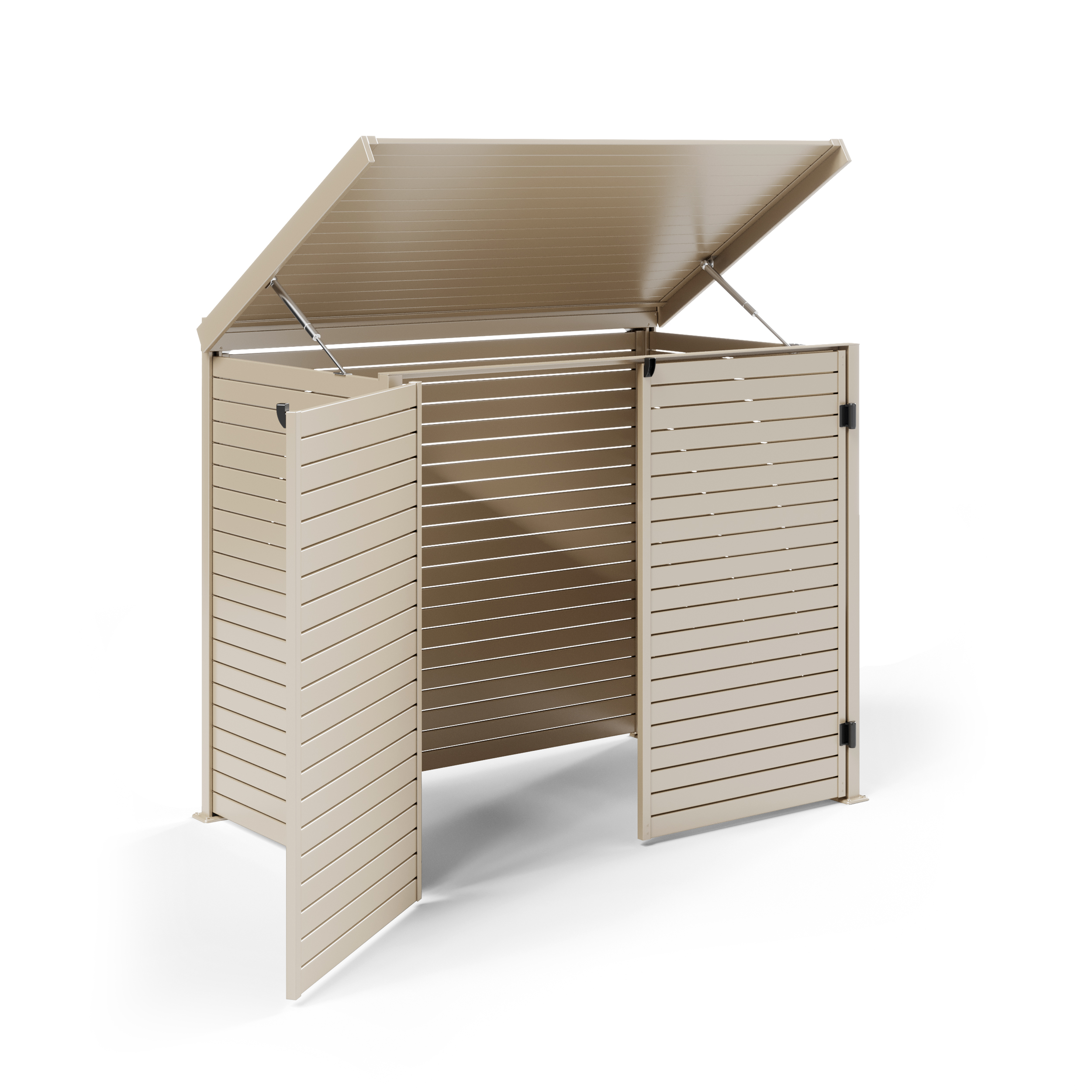 Pool Pump Storage, Aluminium Slat Storage Closure, Bin Storage in Paperback with Slatted Back Panel