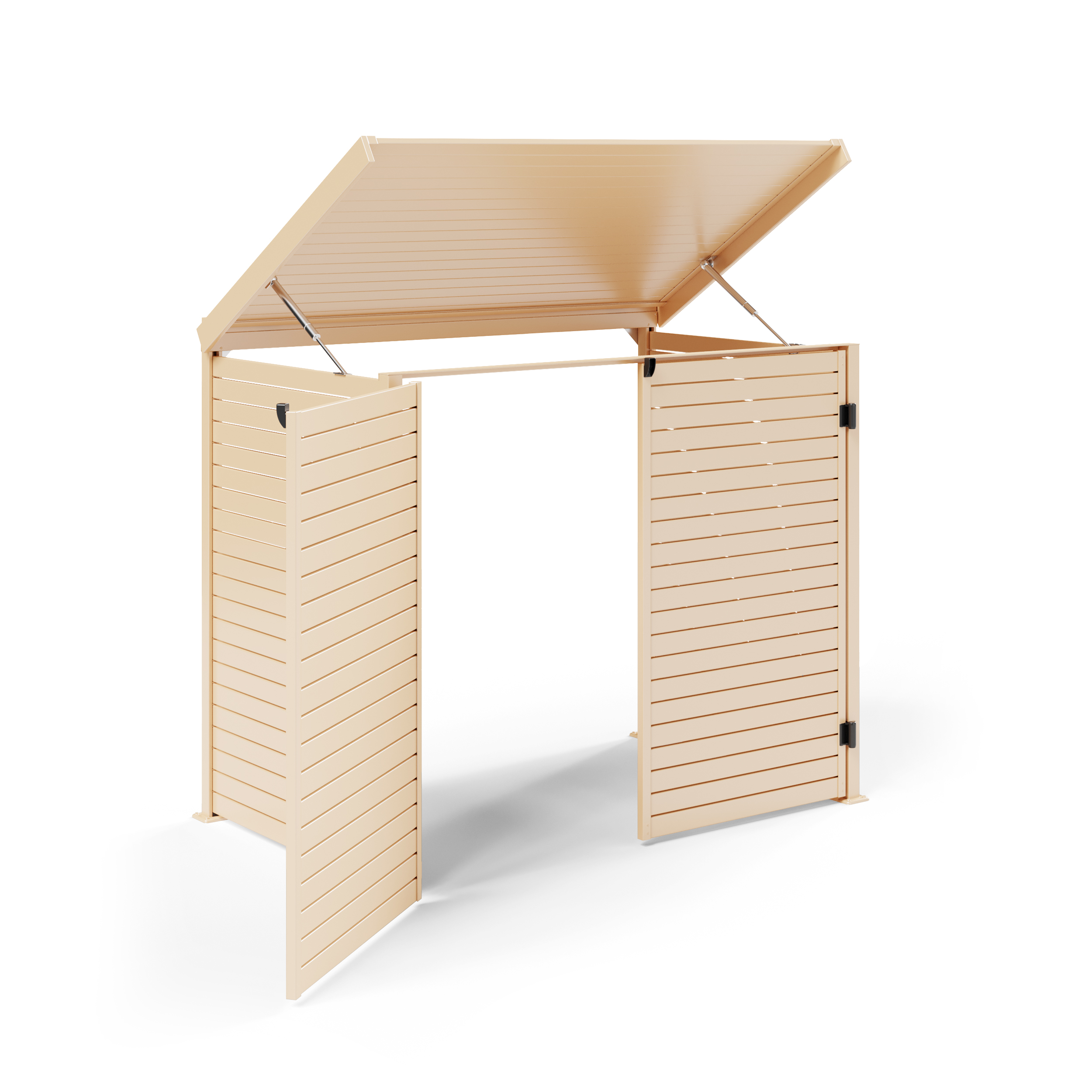 Pool Pump Storage, Aluminium Slat Storage Closure, Bin Storage in Primrose with Open Back Panel