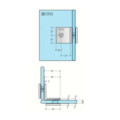 Forge Frameless Shower Screen Bracket Square Glass to Glass 90 Degrees Corner - Dark Antique Brass