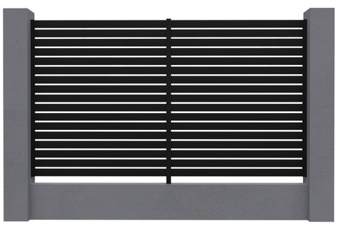 Aluminium Slat Screen Kit - Satin Black colour,  1800mm high x 3000mm wide,  Slat fence panel