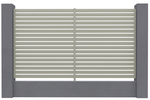 Aluminium Slat Screen Kit - Dune colour,  1800mm high x 3000mm wide,  Slat fence panel