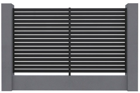 Aluminium Slat Screen Kit - Monument Colour, 1800mm high x 3000mm wide,   Slat fence panel