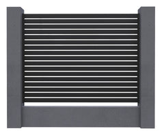 Aluminium Slat Screen Kit - Monument Colour, 1800mm high x 3000mm wide, Slat fence panel