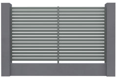 Aluminium Slat Screen Kit - Silver colour, 1800mm high x 3000mm wide, Slat fence panel