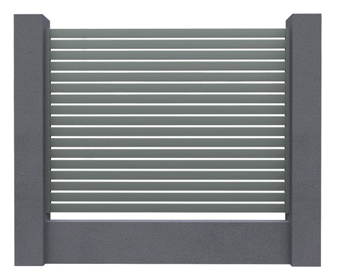 Aluminium Slat Screen Kit - Silver colour,  1800mm high x 3000mm wide,  Slat fence panel