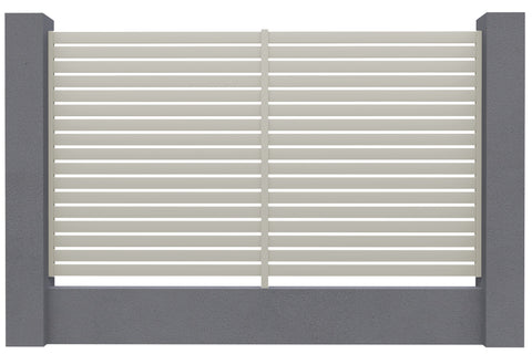 Aluminium Slat Screen Kit - Surfmist colour,  1800mm high x 3000mm wide,  Slat fence panel