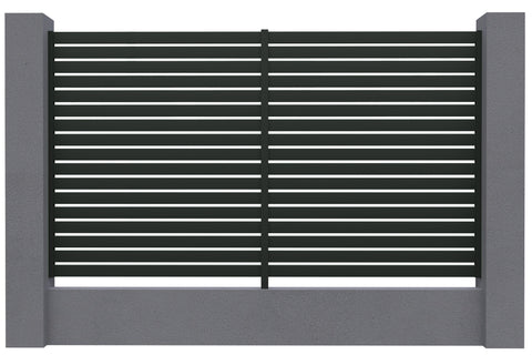 Aluminium Slat Screen Kit - Woodland Grey colour,   1800mm high x 3000mm wide, Slat fence panel