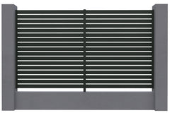 Aluminium Slat Screen Kit - Woodland Grey colour, 1800mm high x 3000mm wide, Slat fence panel