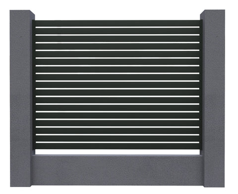 Aluminium Slat Screen Kit - Woodland Grey colour,   1800mm high x 3000mm wide, Slat fence panel