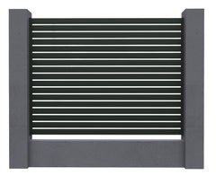 Aluminium Slat Screen Kit - Woodland Grey colour, 1800mm high x 3000mm wide, Slat fence panel