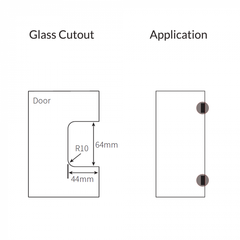 SHOWER HINGE GLASS TO WALL L-SHAPE 90 Degrees ANTIQUE BRONZE