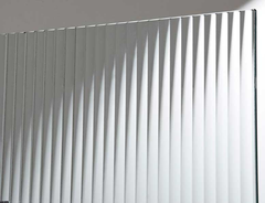 Custom made Fluted Frameless Shower Screen Fixed Panel .