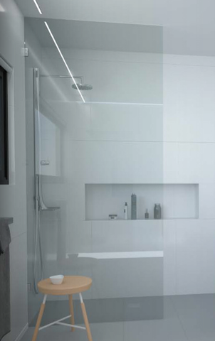 Frameless Shower Screen Fixed Panel,1022mm - 1397mm