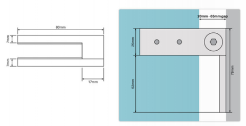 Rigi Clamp, Glass Pool Fence Glass to Wall Clamp - Connector Bracket SS316 Pool Fencing CLAMP, 12mm glass