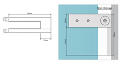 Rigi Clamp, Glass Pool Fence Glass to Wall Clamp - Connector Bracket SS316 Pool Fencing CLAMP, 12mm glass