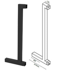 Vertical gate stile with extended bottom rail 1640MM OR 1940MM H