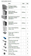 Framed return panel kit SUITS UP TO 2150MM H x 1200MM W