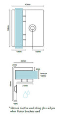 Offset Wall Bracket for Frameless Glass Shower Screens - Brushed Brass / Satin Gold