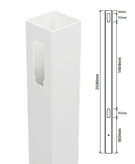 127MM X 127MM 1 way PVC fence post - Full privacy, 7 year Warranty