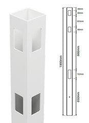 102mm X 102mm 90 Degree Corner Post  - Semi privacy Hamptons fence post, 7 year Warranty