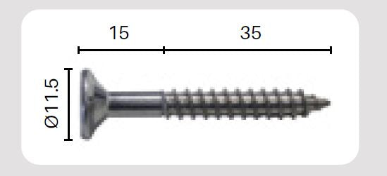 50mm CSK batten screw SS316 14 gauge