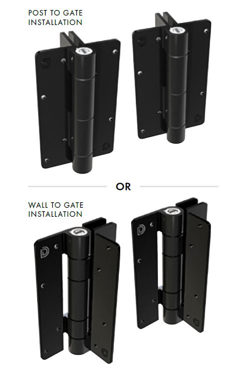 Kwik Fit® Aluminium hinge pair ADJUSTABLE TENSION