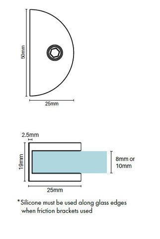 Purity Showerscreens® Round Wall Bracket - Chrome