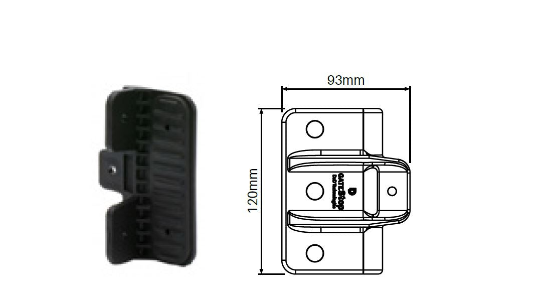 D&D Gate stop Black polymer finish