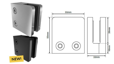 Square front, flat back clamp SS2205